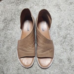 Free People Mont Blanc Asymmetrical Mule Sandal Natural Tan Leather Women 39 8.5